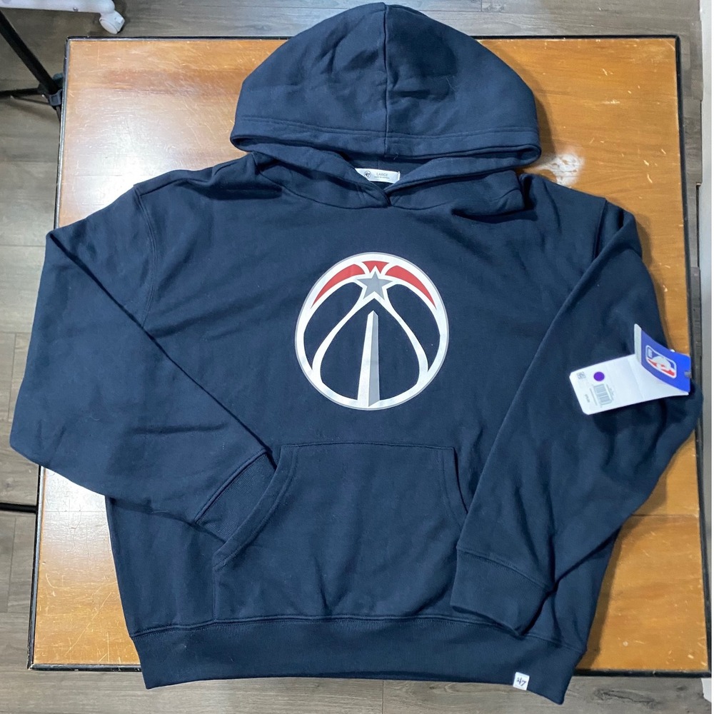 NWT '47 Washington Wizards Hoodie Women Large Navy NBA Logo Fleece Sweatshirt